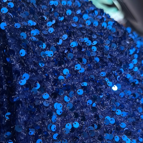 Light Weight Blue Sequin Evening Dress - Picture 4 of 4